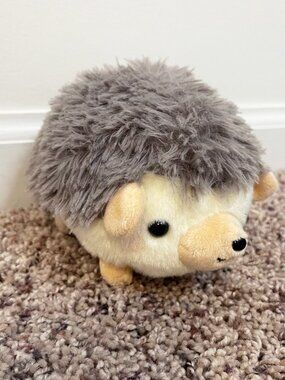 Amuse Hedgehog Plush Stuffed Animal Kawaii Gray Cream Small Soft Toy Japan Style